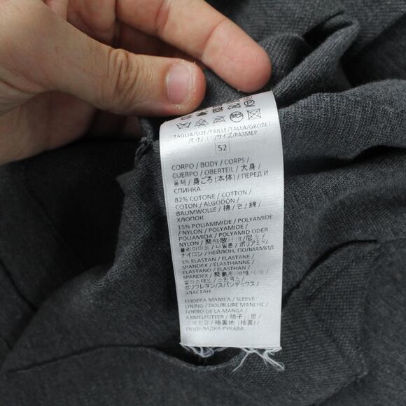 Eleventy Blazer Mens XL 52 IT Slim Fit Jersey Sport Coat Gray Knit Unstructured - Picture 9 of 14